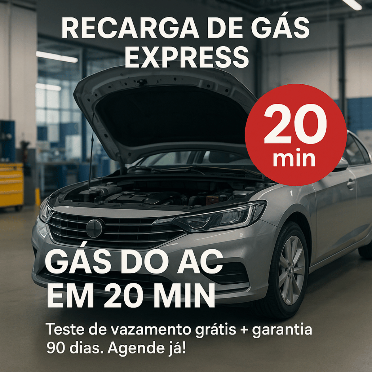 Especialista em ar-condicionado automotivo realizando diagnóstico em veículo.