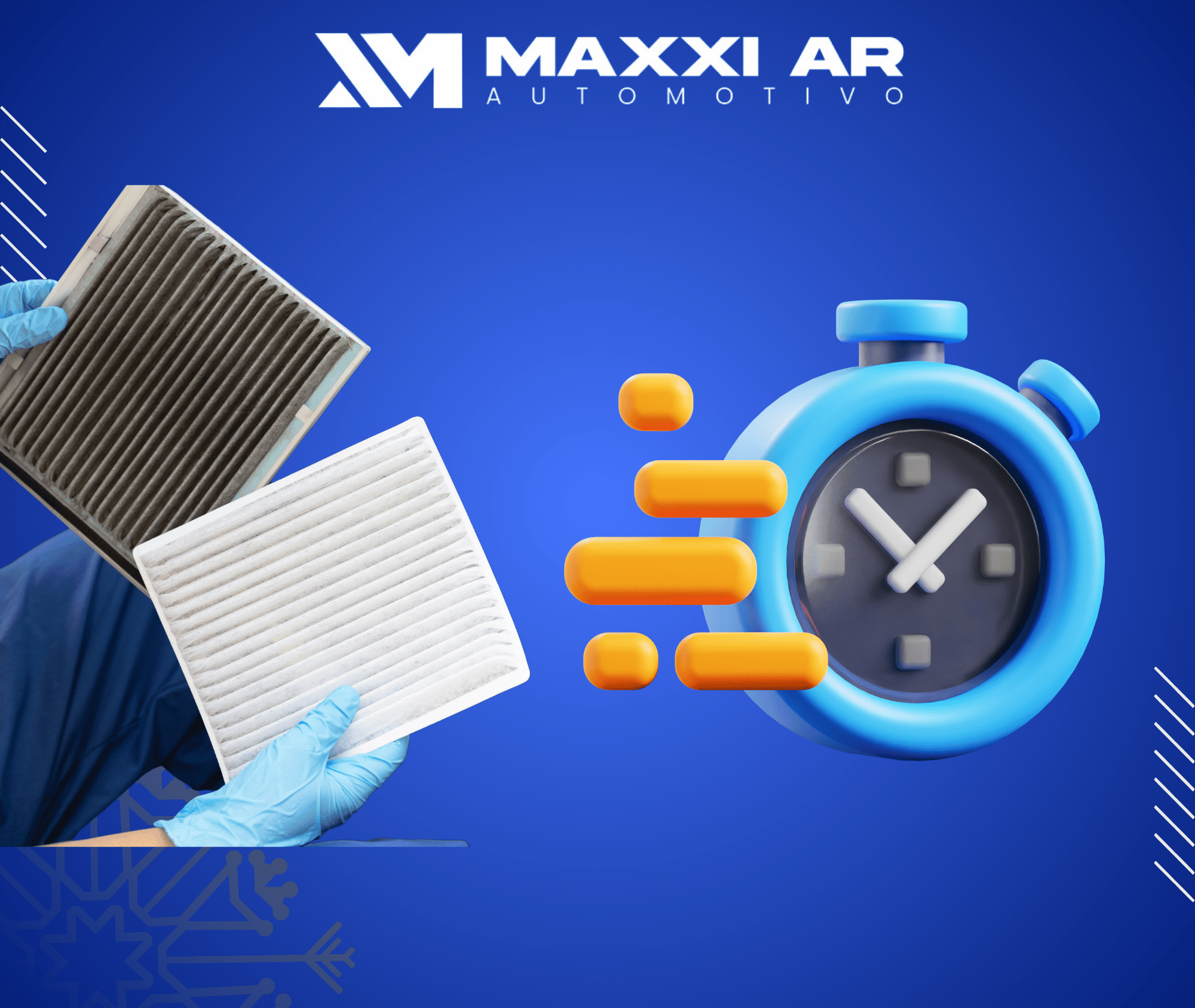 Comparação de filtro de cabine novo e usado